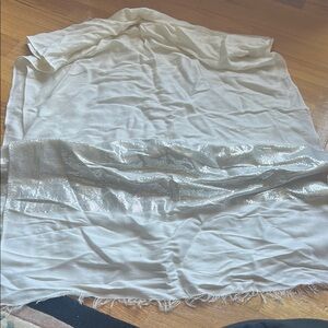Calvin Klein White and Silver Scarf Pashmina